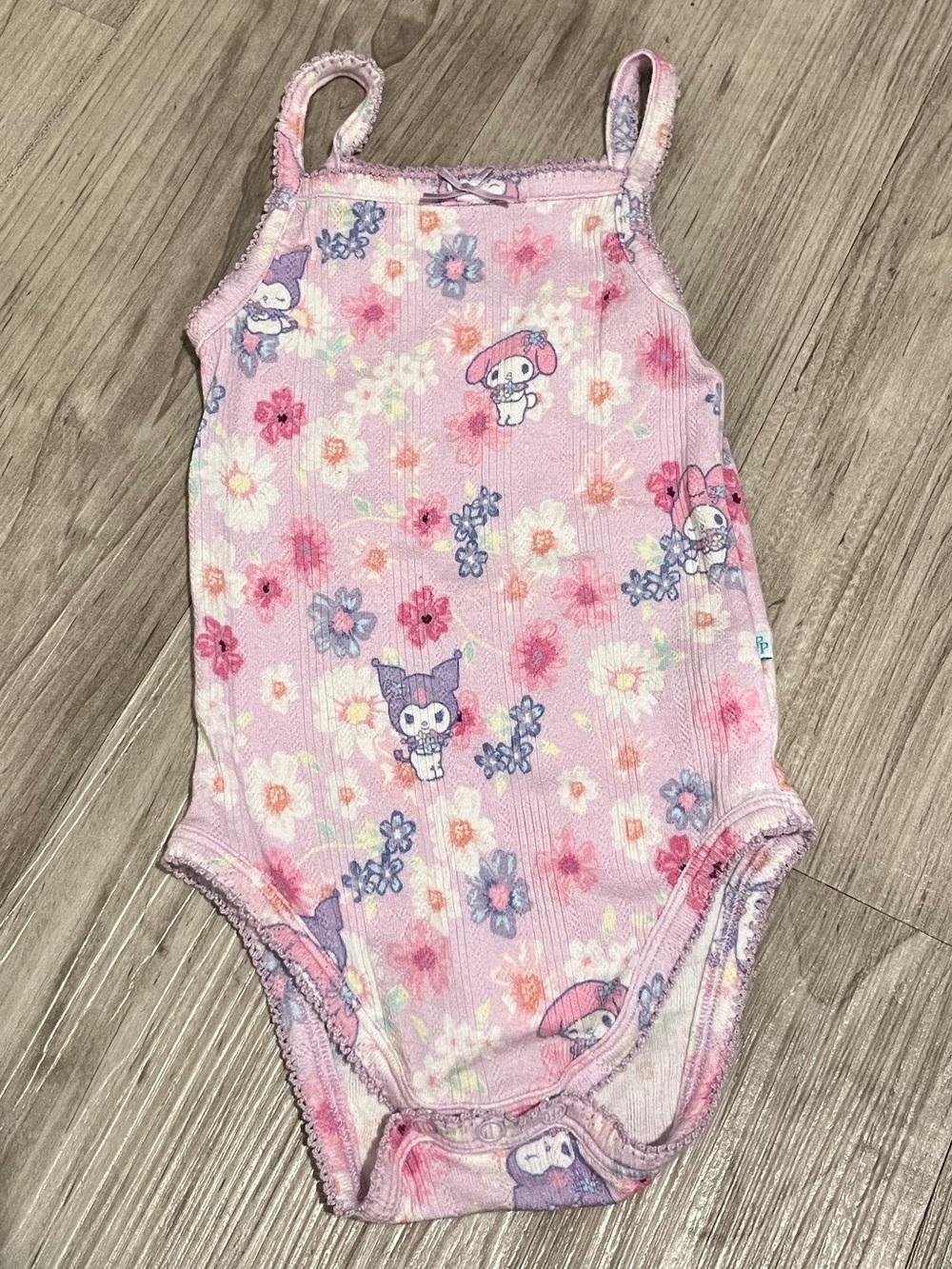 Posh Peanut Pink Floral Character Ribbed Tank One-Piece